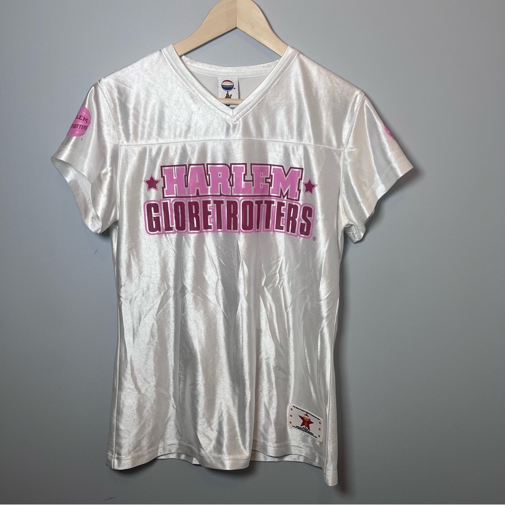 Harlem Globetrotters White and Pink Shirt